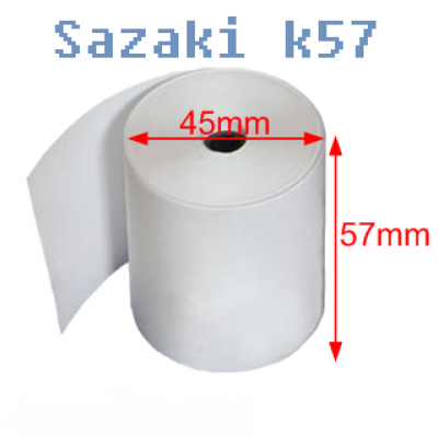 Giấy in nhiệt Sazaki khổ 57mm, Ø 45mm