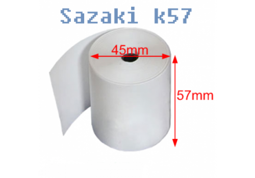 Giấy in nhiệt Sazaki khổ 57mm, Ø 45mm